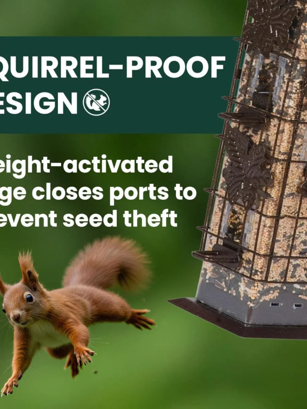 Perky-Pet 336-1SR Squirrel-Be-Gone Squirrel Proof Bird Feeder, 2LB, Outdoor Wild
